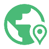 globe location pin 100dp 4aba77 fill0 wght400 grad0 opsz48